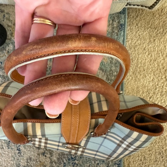 BURBERRY Vintage Blue Nova Check Convertible TOTE💙🔥HUGE! 19x10x6”🔥EVC🔥RARE🔥 - Picture 15 of 17